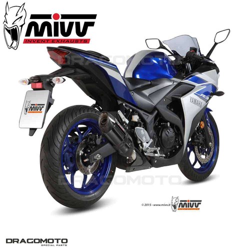 Scarico YAMAHA YZF R3 2017 2018 MIVV Suono Nero - Foto 2 di 4