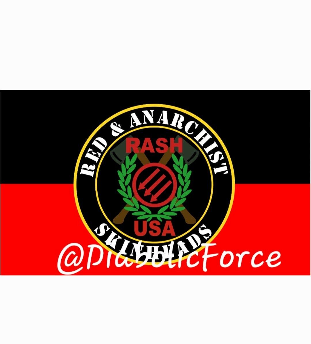 Red Anarchist Skinheads USA Large 3x5Ft Flag RASH Antifascism An