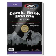 BCW Silver Age Backing Boards 1 Pack (100 Total) Certified Acid-Free, 7x10.5