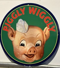 Vintage Style Piggly Wiggly Green Metal Heavy Steel Quality Sign