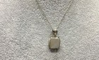 Sterling Silver, M.O.P. Square Pendant Necklace