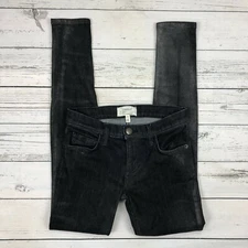 Current Elliott Ankle Skinny Jeans Size 26 Coated 1393-0847 Gunmetal Fellon