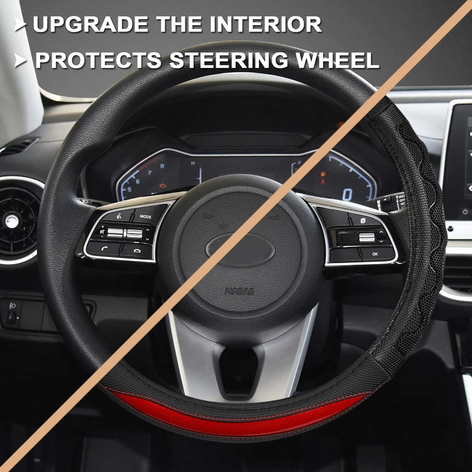 Premium Quality Car Steering Wheel Cover for 2010-2024 Kia Forte 14.5-15 inches - Image 3 of 4