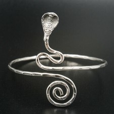 Cuff Upper Arm Cuff Cobra Arm Band Snake Goa Hippie Celtic Druids Silver K2
