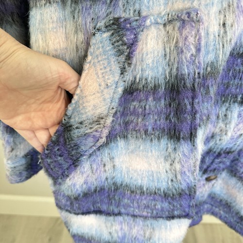 NEW Wrangler Oversized Western Jacket Coat Purple Check Urban Outfitters Size XL - Picture 8 of 15