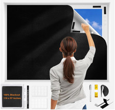 100 Blackout Curtains, 118" X 57" Portable Black Out Curtains for Bedroom,