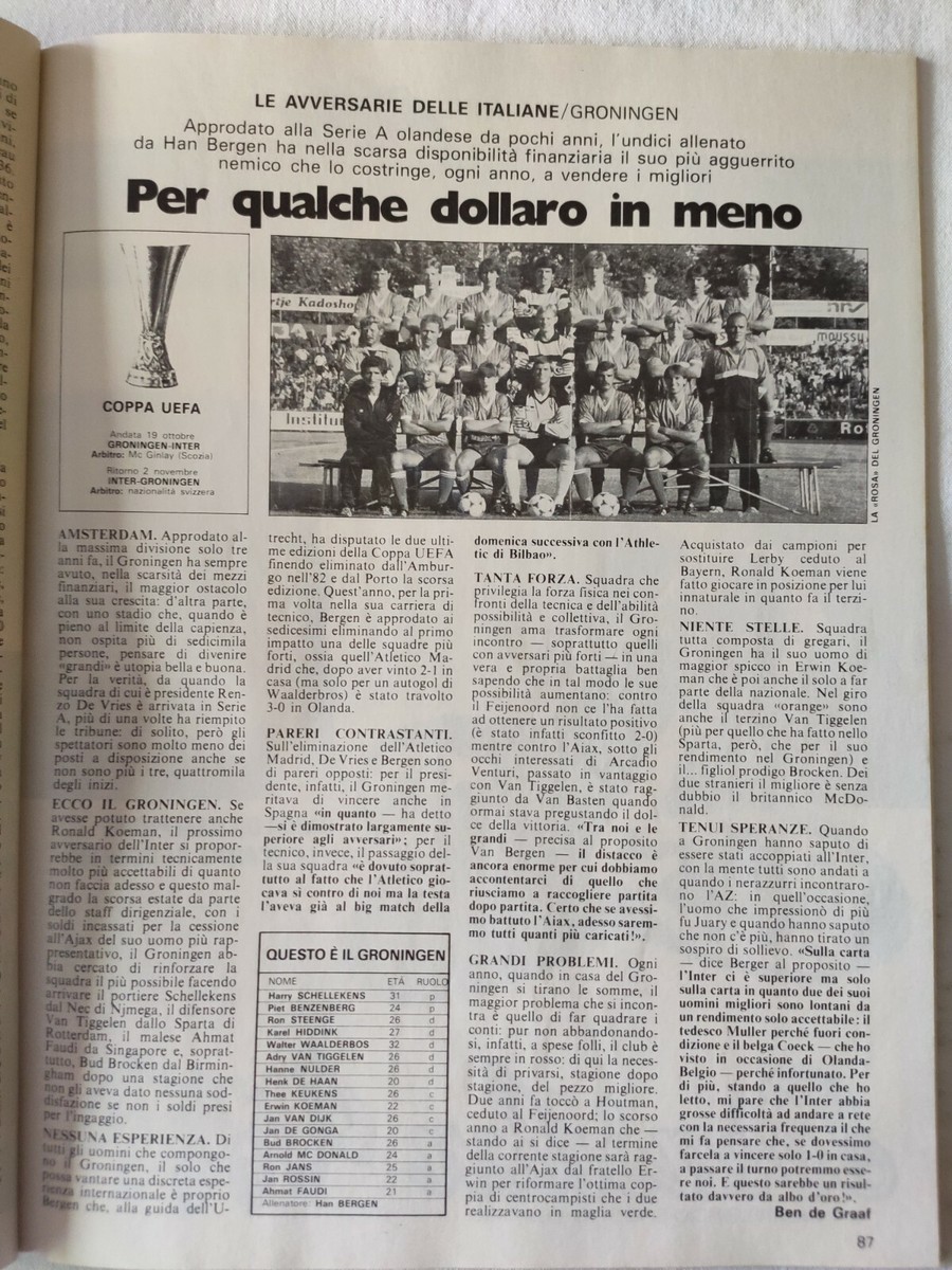 Guerin Sportivo N°41 1983 - Nazionale - Rossi, Tacconi - Vintage Italie