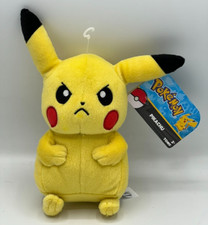 8 inch Rare Tomy Pokemon Frowning Pikachu Plush Stuffed Toy - NEW WITH TAG