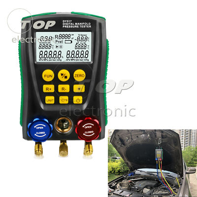 Refrigeration Digital Manifold HVAC Gauge System Kit Meter Vacuum Pressure Test