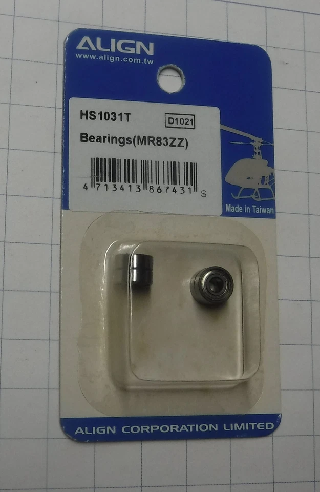 Align Trex 450 MR83ZZ Bearings (4pcs) HS1031T - Image 2 of 2