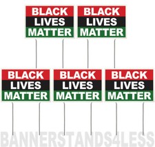 8x12 Inch AFRICAN BLACK LIVES MATTER Yard Sign with Stake rkg - 5 PACK