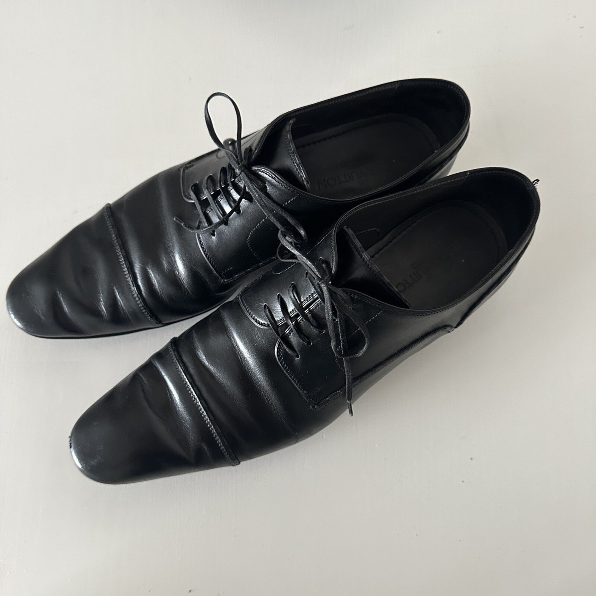 Louis Vuitton Cap Toe Oxford Derby Black Leather Lace Up Louis Vuitton Cap Toe Oxford Derby Black Leather Lace Up