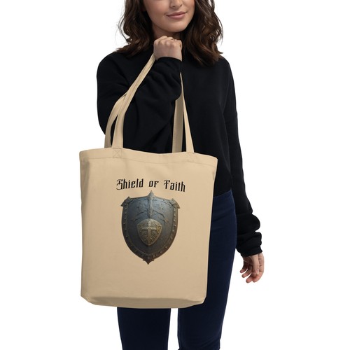 Shield of Faith Bible Verse Eco Tote Bag - Ephesians 6:16 - Picture 10 of 10