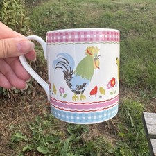 Cath Kidston By Churchill Hen Cockerel Chicken Flowers Fine China Mug Cup