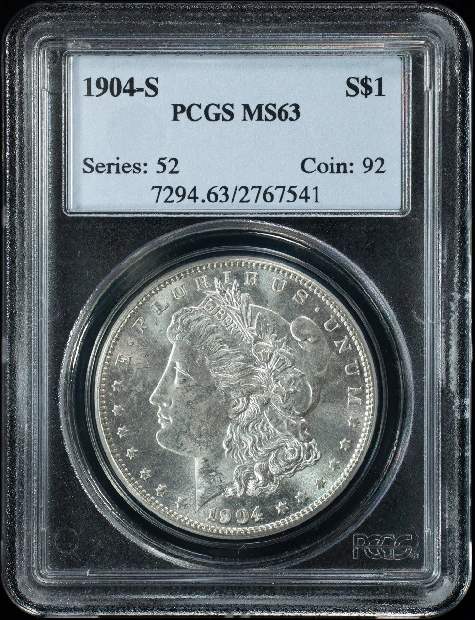 1904 S Morgan Silver Dollar PCGS MS-63