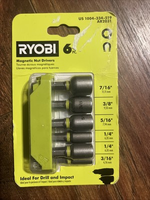RYOBI Impact Rated Magnetic Nut Driver Set (6-Piece) AR2031