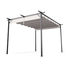 Pavillon 3x4 m Garten Pergola mit Sonnen Dach Wasserdichtes Gazebo Zelt Beige 