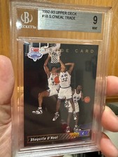 1992 SHAQUILLE O’NEAL Shaq  RC  UPPER DECK # 1B  BGS 9  MINT w/ 9.5 Centering