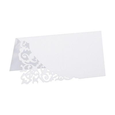 Table Name Place Cards,50Pcs Favor Decor Hollow Design Seat Blank Card White