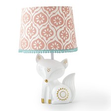 Levtex Baby - Fiona Table Lamp - Spindle Base with Pink Rosette Shade - Nurse...