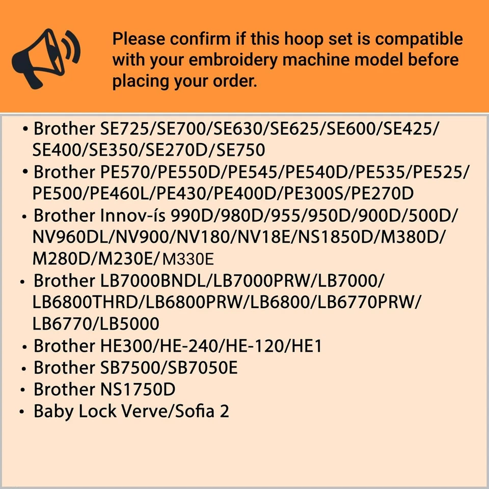 Sew Tech Embroidery Hoops for Brother SE700 PE535 SE600 PE545 SE400 PE570 SE... - Image 4 of 4