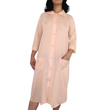 1970s Henson Kickernick Pink Vintage Nightgown Button Front Floral Medium