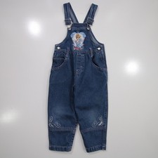 Vintage Disney Classics Overalls 12M Princess Cinderella Girl Denim 90s