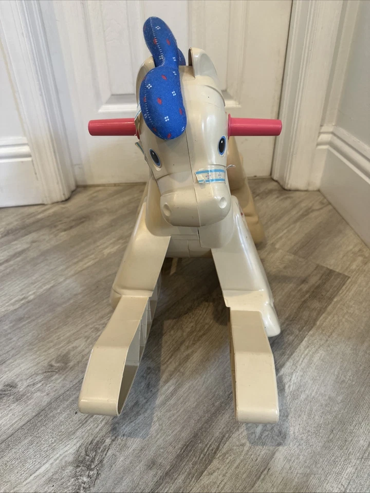 Vintage 1988 Fisher Price cavalo de balanço pônei brinquedo infantil anos 90 - Imagem 2 de 4