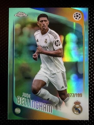 2025-26 Topps Chrome UCC JUDE BELLINGHAM Aqua Refractor /199 Real Madrid MINT