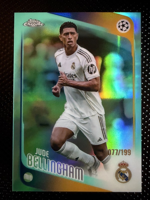 2025-26 Topps Chrome UCC JUDE BELLINGHAM Aqua Refractor /199 Real Madrid MINT