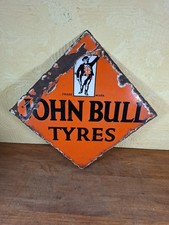 Antique Original Enamel Advertising Sign John Bull Tyres