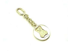 FURLA Teddy Bear Keychain Bag Charm Women's Gold and Ivory DN4196 Authentic