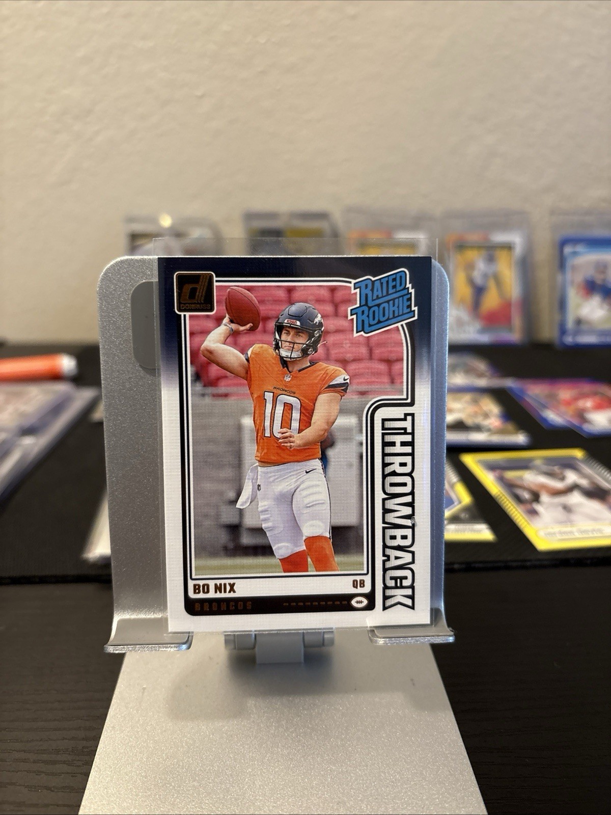2024 Panini Donruss Bo Nix Throwback Rated Rookie RC #46 Broncos