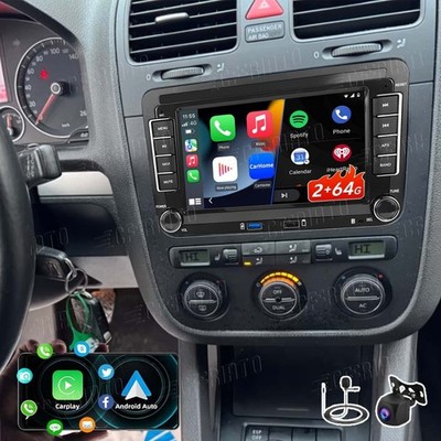 7'' Apple Carplay Android 15 Autoradio GPS Für VW GOLF 5 6 Plus Touran Polo Caddy