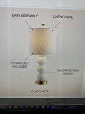 JONATHAN Y JYL1021A February 21" Glass/Metal LED Table Lamp Contemporary Beds...