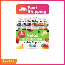 Noka Organic Superfood Smoothie Pouches, Healthy Snacks, Variety Pack 12pk ...