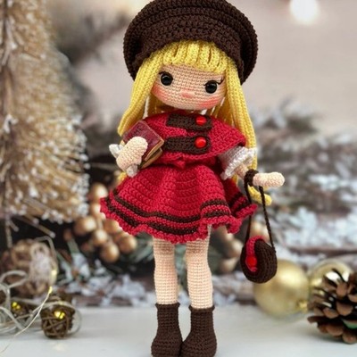 Ruby Crochet Doll, Handmade Crochet Amigurumi Doll Gift, Ruby Amigurumi Doll
