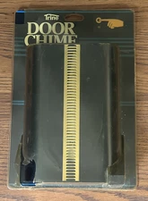 TRINE DO0R CHIME BELL VINTAGE 1990 NEW SEALED 46 Black House Doorbell Gold Tone