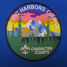 Boy Scout Pacific Harbors Council Character Counts Jacket Patch Sky 2610B2