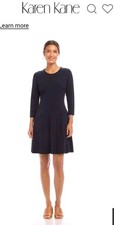 Karen Kane Life Style 3/4 Sleeve Dress XL in Navy $89 NWT USA 