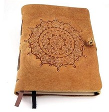 Mandala Leather Notebook Journal for Writing - 5x7in Mandala - Lined Paper