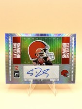 2025 Donruss Optic Shedeur Sanders Hashmarks RC Prizm Silver Auto Browns HM-SS