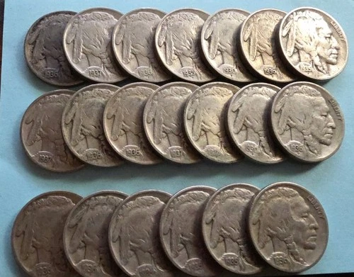 Lot Of 21 Buffalo Nickels