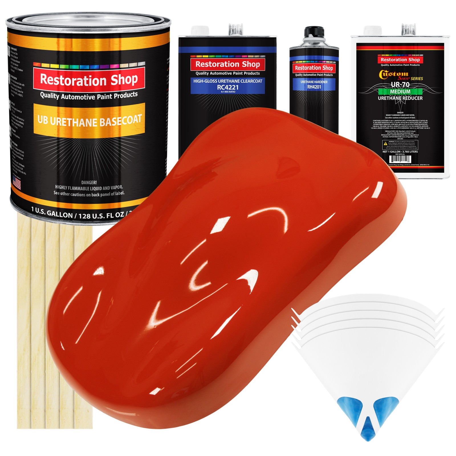 MONZA Red Gallon Urethane Basecoat Clearcoat Auto Paint Kit
