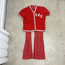 Vintage 1960s Rawlings Baseball Jersey Red Large + Pants Flaws See Clinch Valley