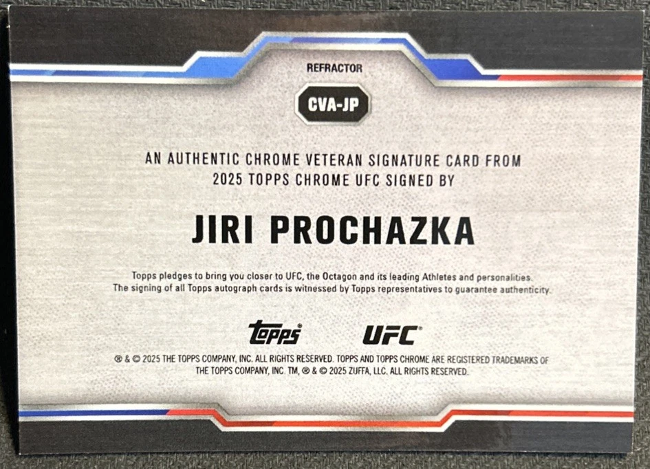 2025 Topps Chrome UFC - Jiri Prochazka Refractor Auto #CVA-JP /199  - Image 3 of 4