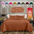 Soft Embossed Quilt Bedspread Set Reversible Lightweight Coverlet Summer Bedding