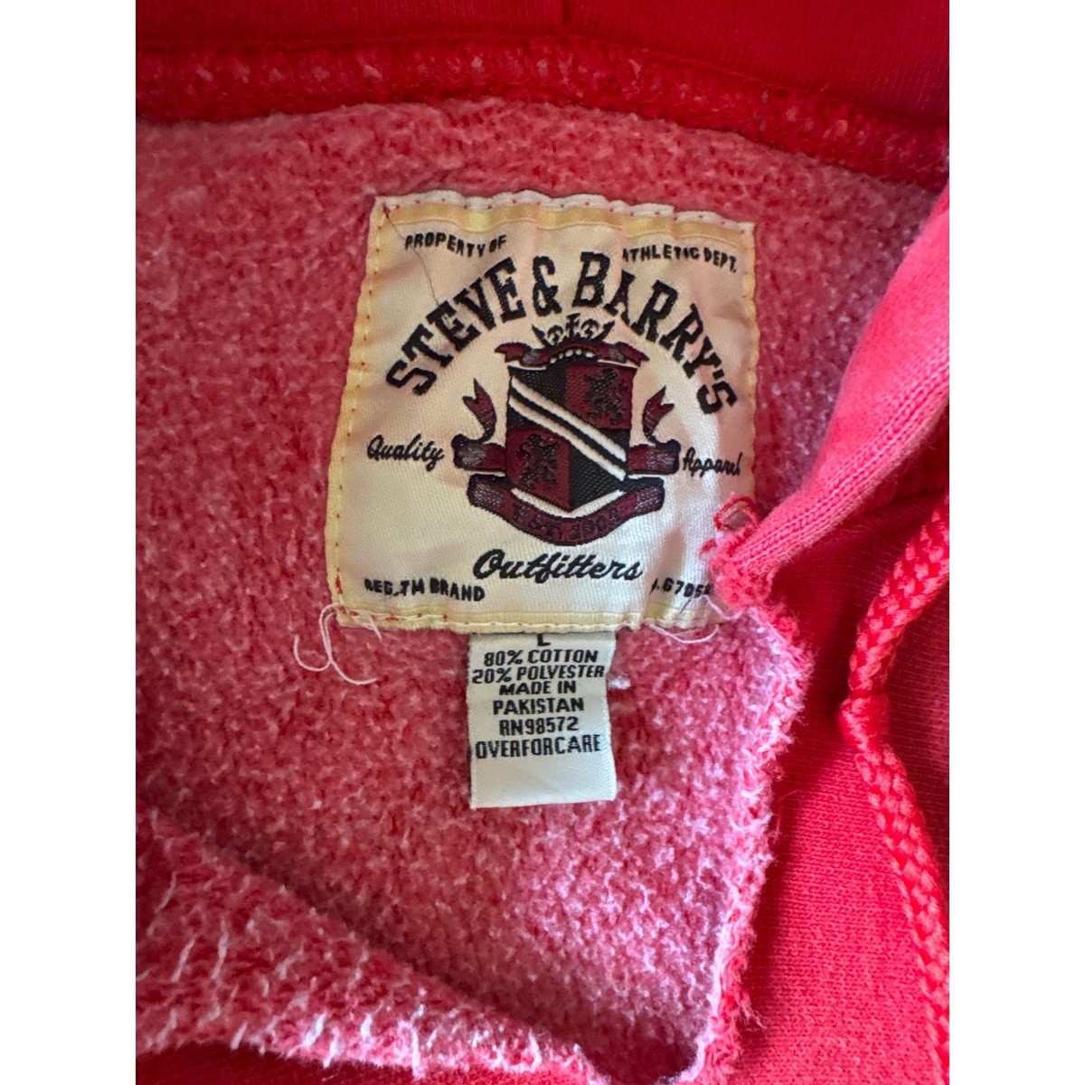 Vintage Ohio State U Buckeyes Steve & Barry’s L Red Reverse Weave Hoodie View 2
