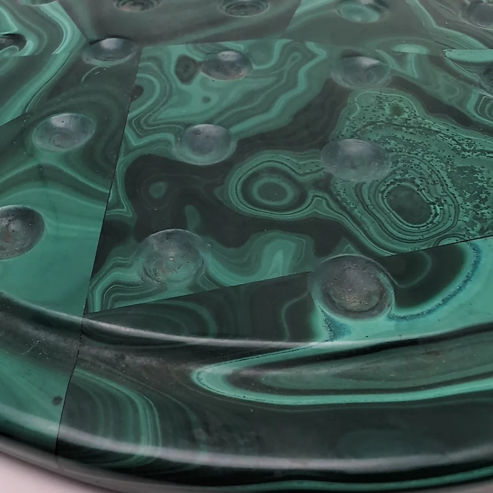 Vintage Green Malachite Marble Solitaire Puzzle Game Board *NO MARBLES* 10" - Image 4 of 4