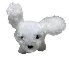 Greenbrier International White Puppy Dog 5.5 in No Paper Hang tag Stuffed Animal